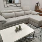 Chaise Lounge relax Oasis com chaise lado direito em tecido mescaldo branco com ajuste de apoio de cabeca Crispalmovel 4