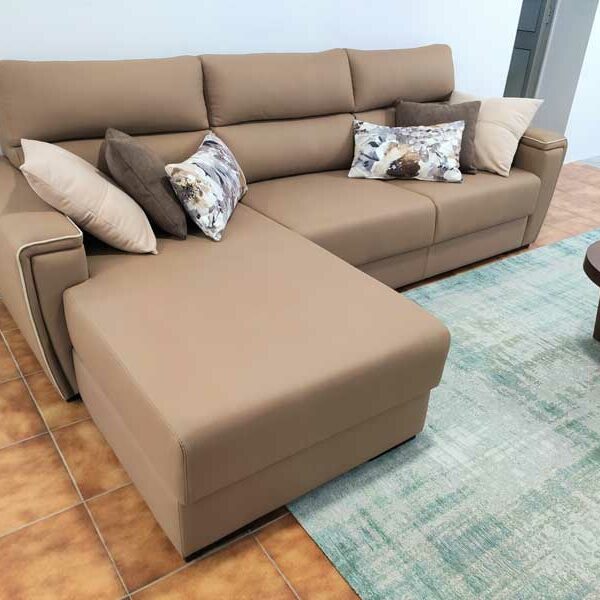 Viena Chaise Lounge Lado esquerdo em microfibra apto para caes e gatos espumas 30HD e pes pretos Crispalmovel 2