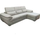 ref M02 0500 Chaise Lounge relax Oasis com chaise lado direito em tecido mescaldo branco com ajuste de apoio de cabeca Crispalmovel
