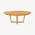 Mesa de Jantar Oval Extensível Zoé em Carvalho Claro