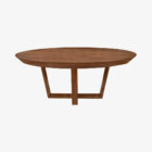 Mesa de Jantar Oval Extensível Zoé em Nogueira