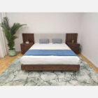 Conjunto Cama de Casal Painel Ripado com Mesas de Cabeceira Andrew Frontal