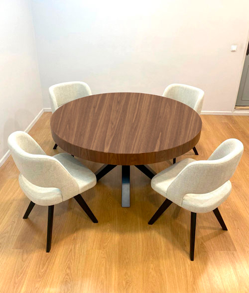 Mesa de Jantar Redonda Extensível Cristal Diamante