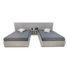 Cama Dupla Twin Luiza tecido cinza Quarto Crispalmovel 2