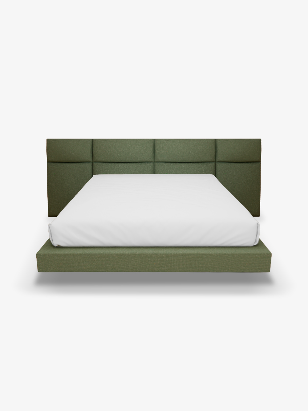 Cama de Casal de Painel Diva Tecido Verde