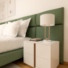 Cama de Casal de Painel Diva Tecido Verde