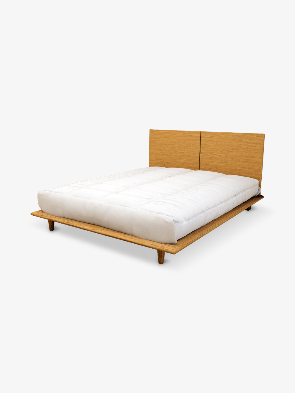Cama de Casal Nordic Lewis em Carvalho Claro Vista Frente Camas de Casal Por Medida Crispalmóvel Guimarães e Porto