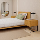 Cama de Casal Nordic Lewis Carvalho Claro
