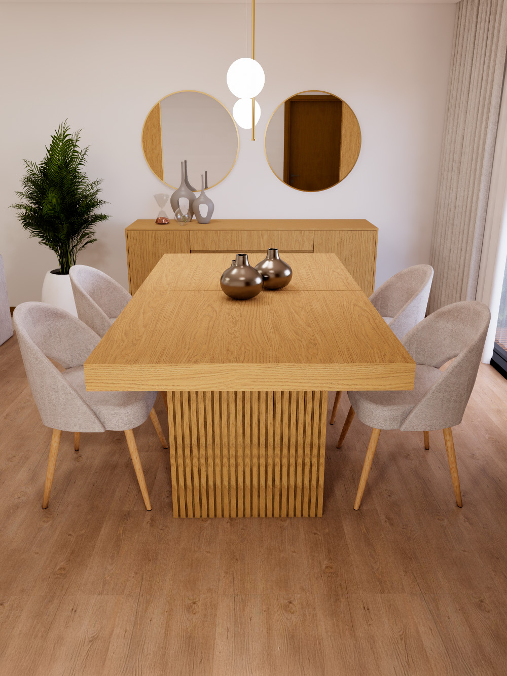 Mesa de Jantar Retangular Extensível Andrea