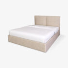 Cama-de-Casal-Twix-Estofada-Bege-Claro-Base-Fechada-Minimalista-Vista-Lado-Camas-e-Quartos-Por-Medida-Crispalmovel Cama de Casal Twix Estofada Bege Claro Base Fechada Minimalista Vista Lado Camas e Quartos Por Medida Crispalmovel