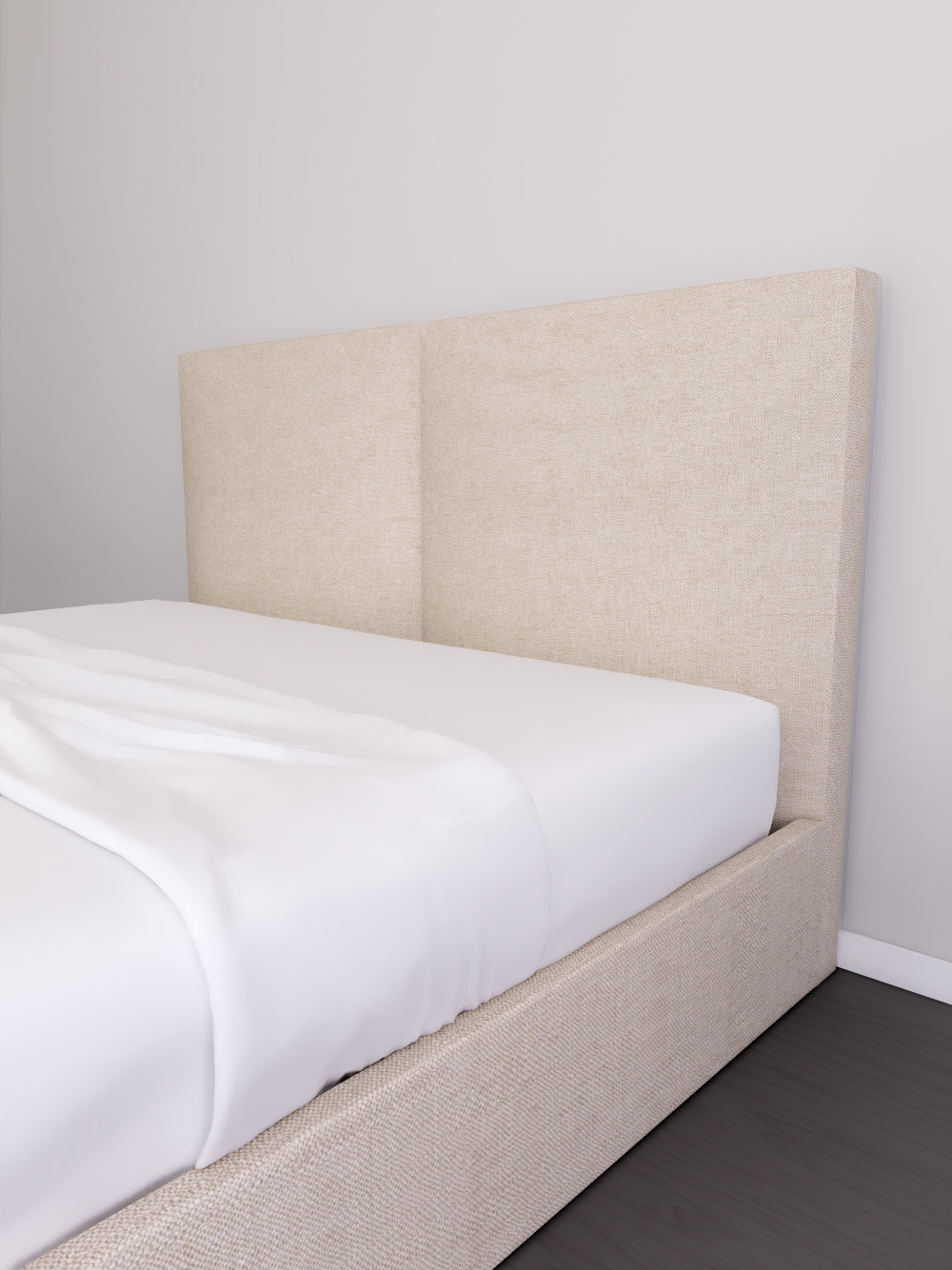 Cama-de-Casal-Twix-Estofada-Bege-Claro-Base-Fechada-Minimalista-Vista-Pormenor-Camas-e-Quartos-Por-Medida-Crispalmovel Cama de Casal Twix Estofada Bege Claro Base Fechada Minimalista Vista Pormenor Camas e Quartos Por Medida Crispalmovel