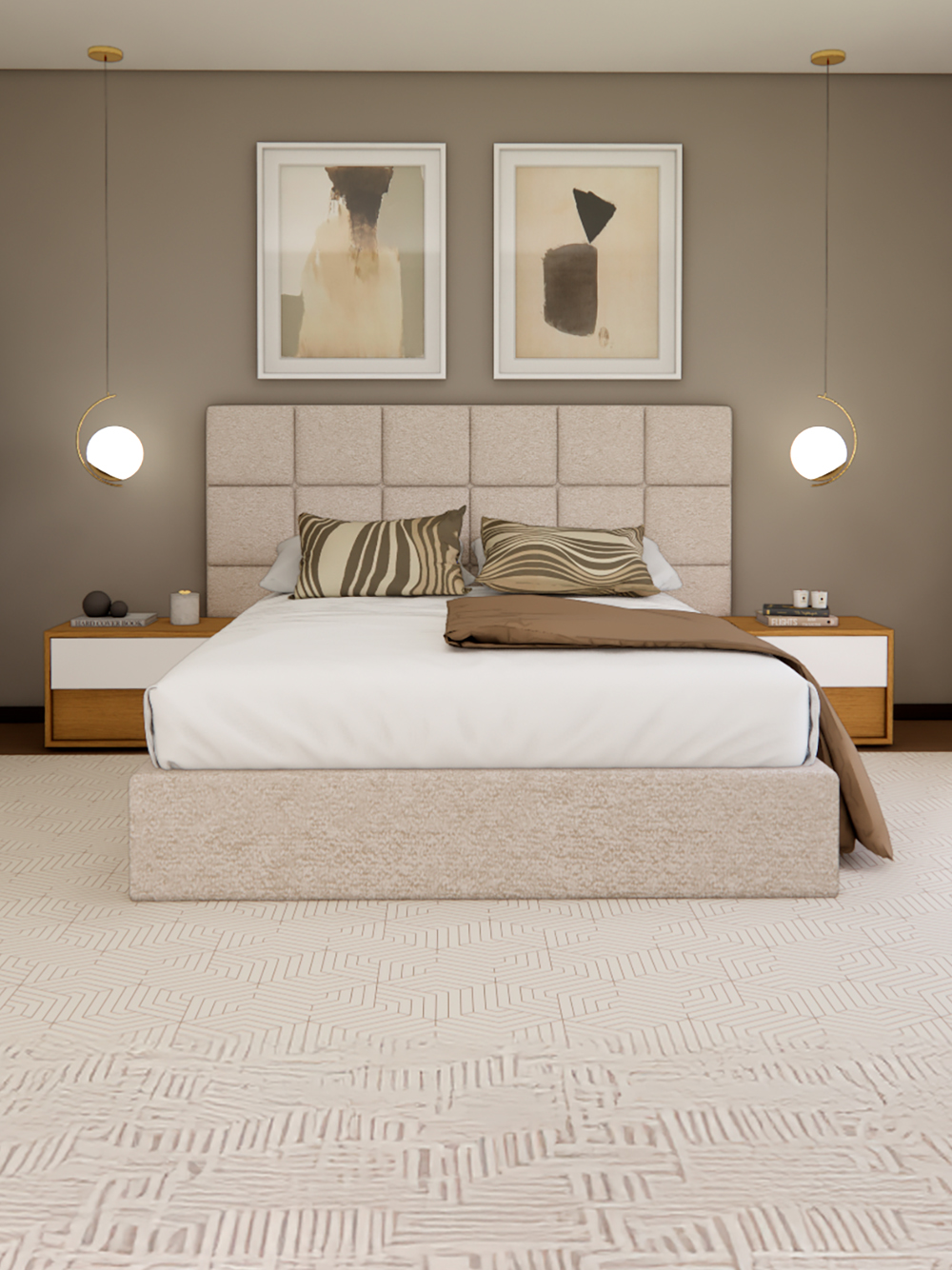 Conjunto de Cama e Mesas de Cabeceira Kelly Conjunto de Cama e Mesas de Cabeceira Kelly