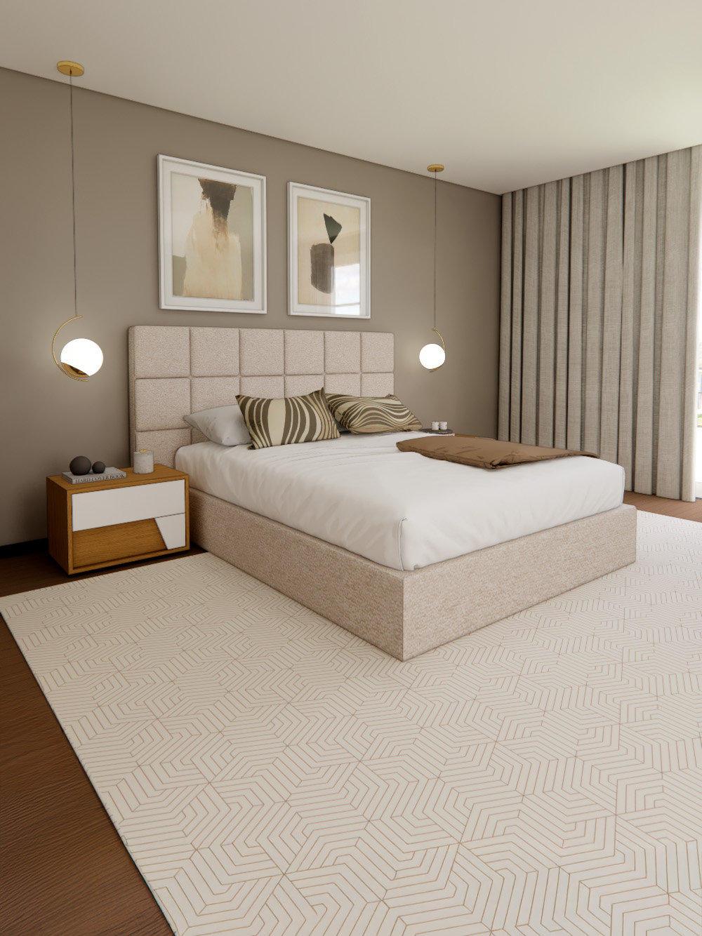 Conjunto de Cama e Mesas de Cabeceira Kelly Conjunto de Cama e Mesas de Cabeceira Kelly