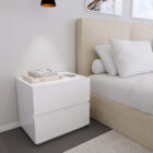 Conjunto de Cama e Mesas de Cabeceira Twix Conjunto de Cama e Mesas de Cabeceira Twix