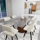 Mesa de Jantar Retangular de Vidro Duque