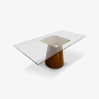 Mesa de Jantar Retangular de Vidro Duque