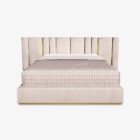 Cama de Casal de Painel Luzia Inox Dourado