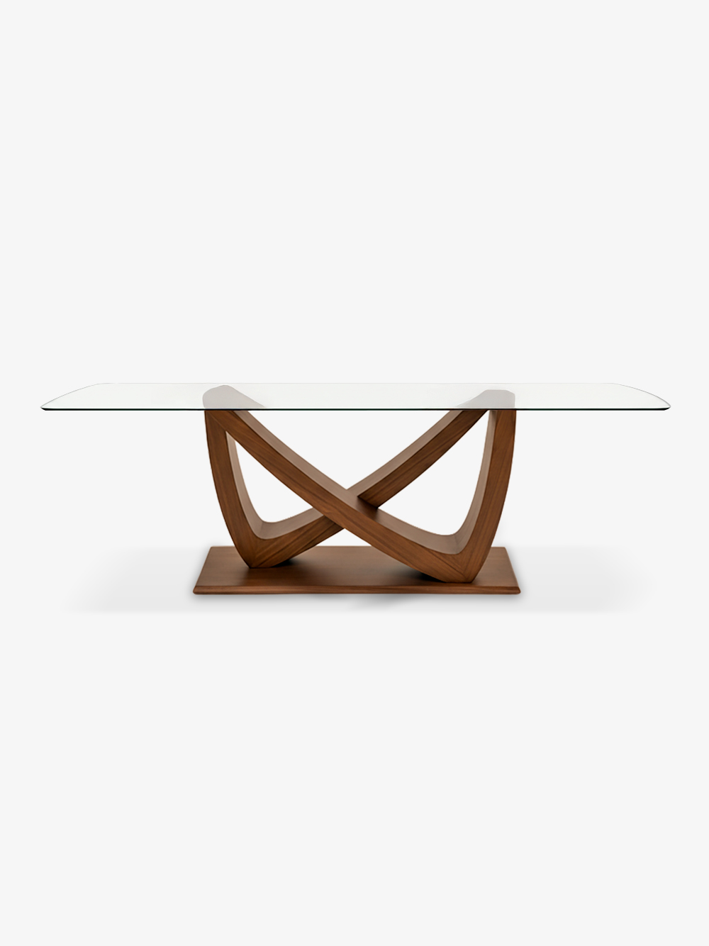 Mesa de Jantar Oval Bonty em Vidro Temperado