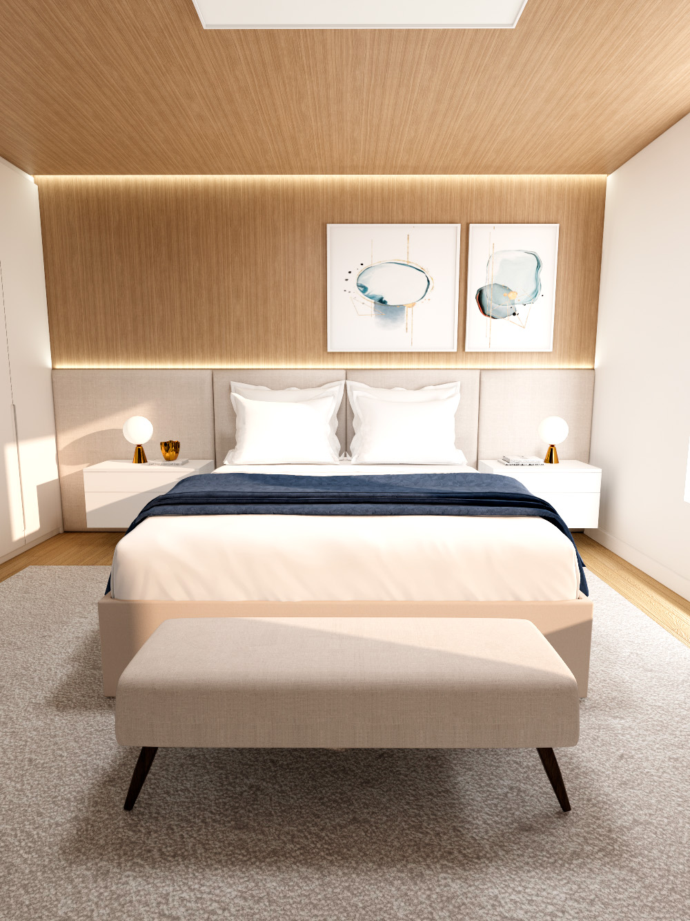 Projetos de Decoração 3D Quarto Cavani