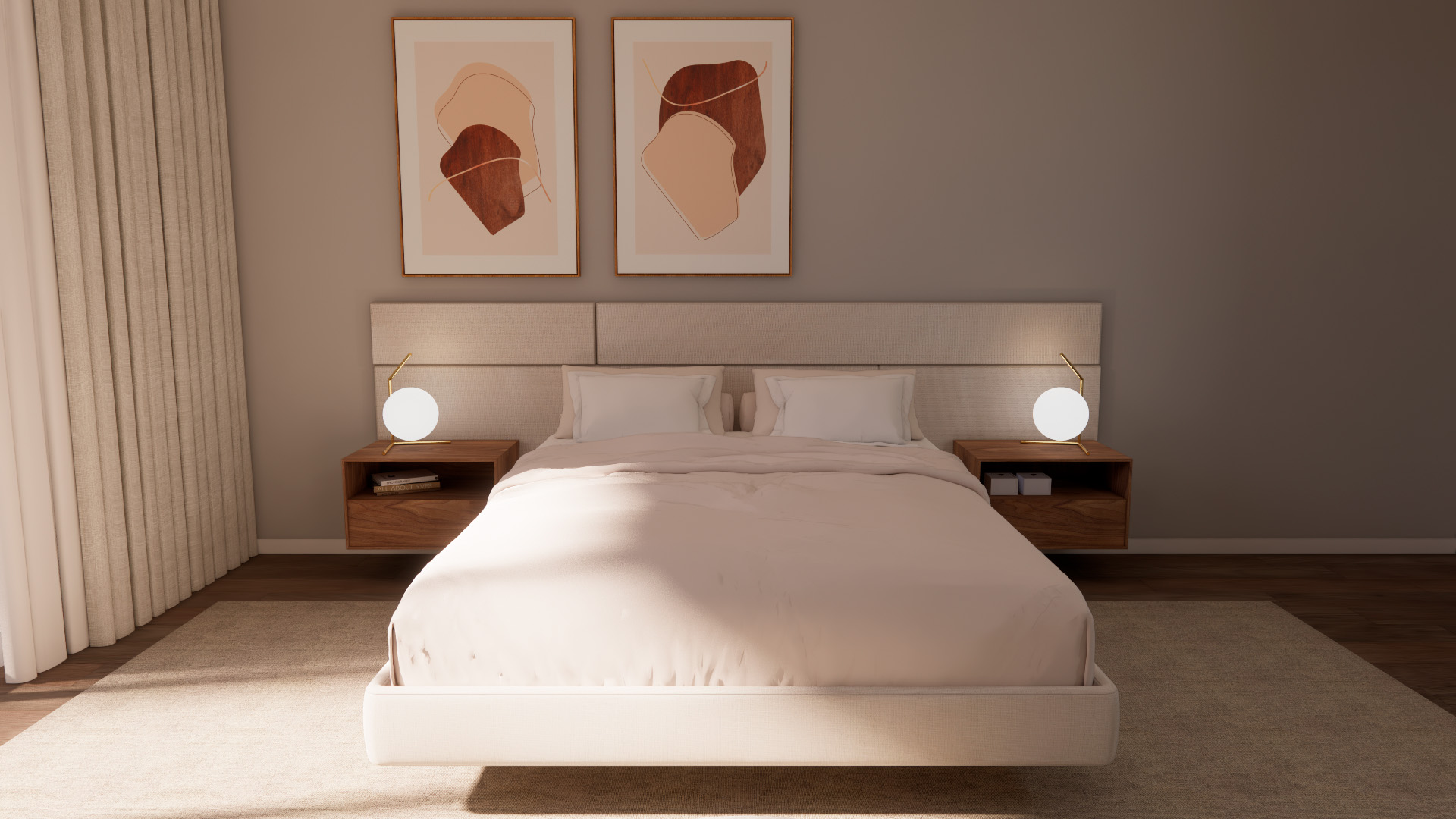 Projetos de Decoracao 3D Quarto Estofado Kiel 1 Crispalmovel Quarto Kiel Projetos de Decoração 3D Quarto Kiel