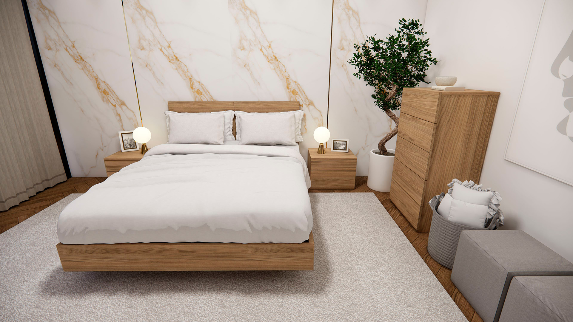 Projetos de Decoracao 3D Quarto Madeira Carmen 1 Crispalmovel Quarto Carmen Projetos de Decoração 3D Quarto Carmen