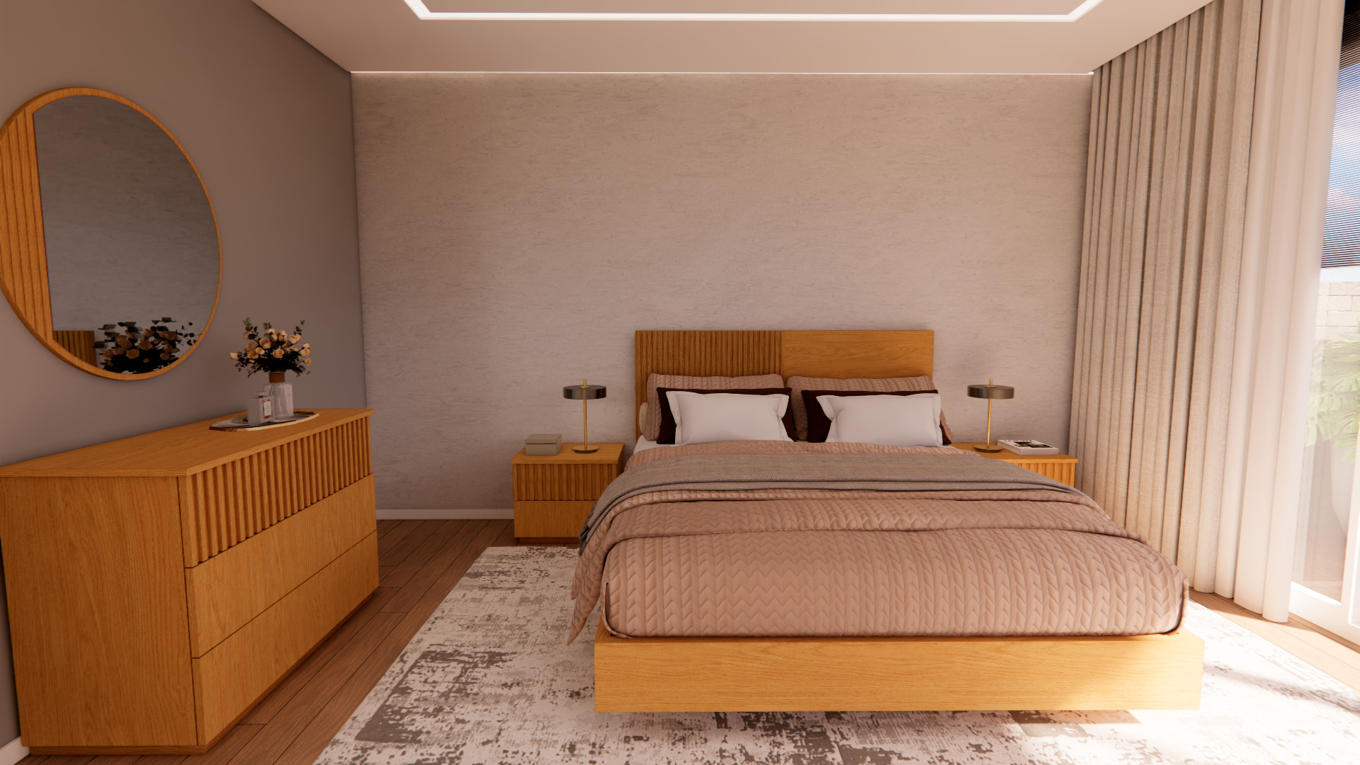 Projetos de Decoracao 3D Quarto Madeira Carmo 3 Crispalmovel Quarto Carmo Projetos de Decoração 3D Quarto Carmo