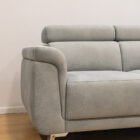 Sofa de Canto Husky Tecido Cinzento Pes Inox Vista Lado Canto por Medida Crispalmovel