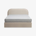 Cama de Casal Freida Estofada Tecido Bege