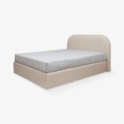 Cama de Casal Freida Estofada Tecido Bege