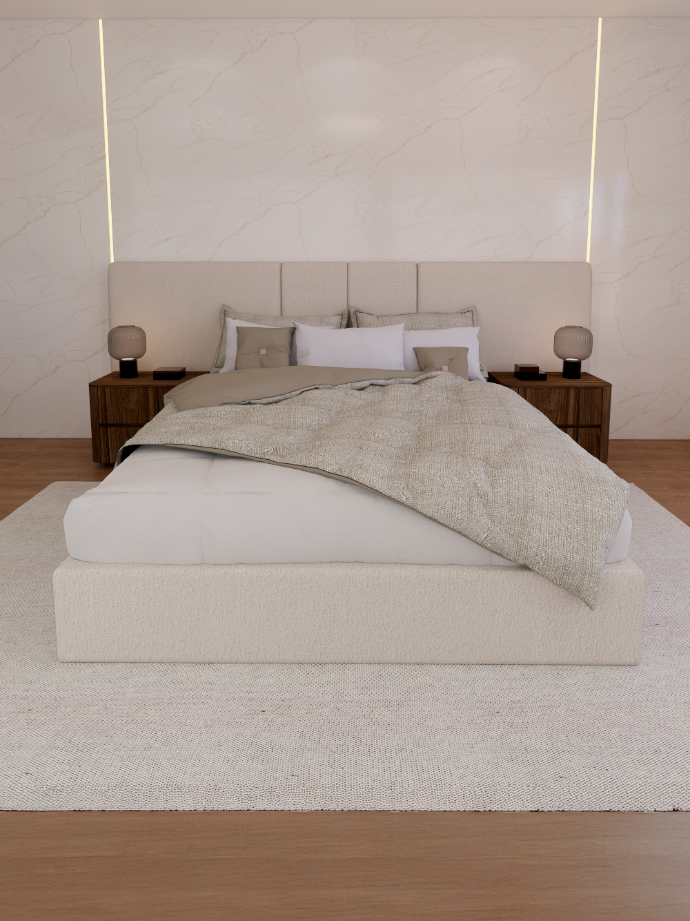 Cama de Casal de Painel Valentina