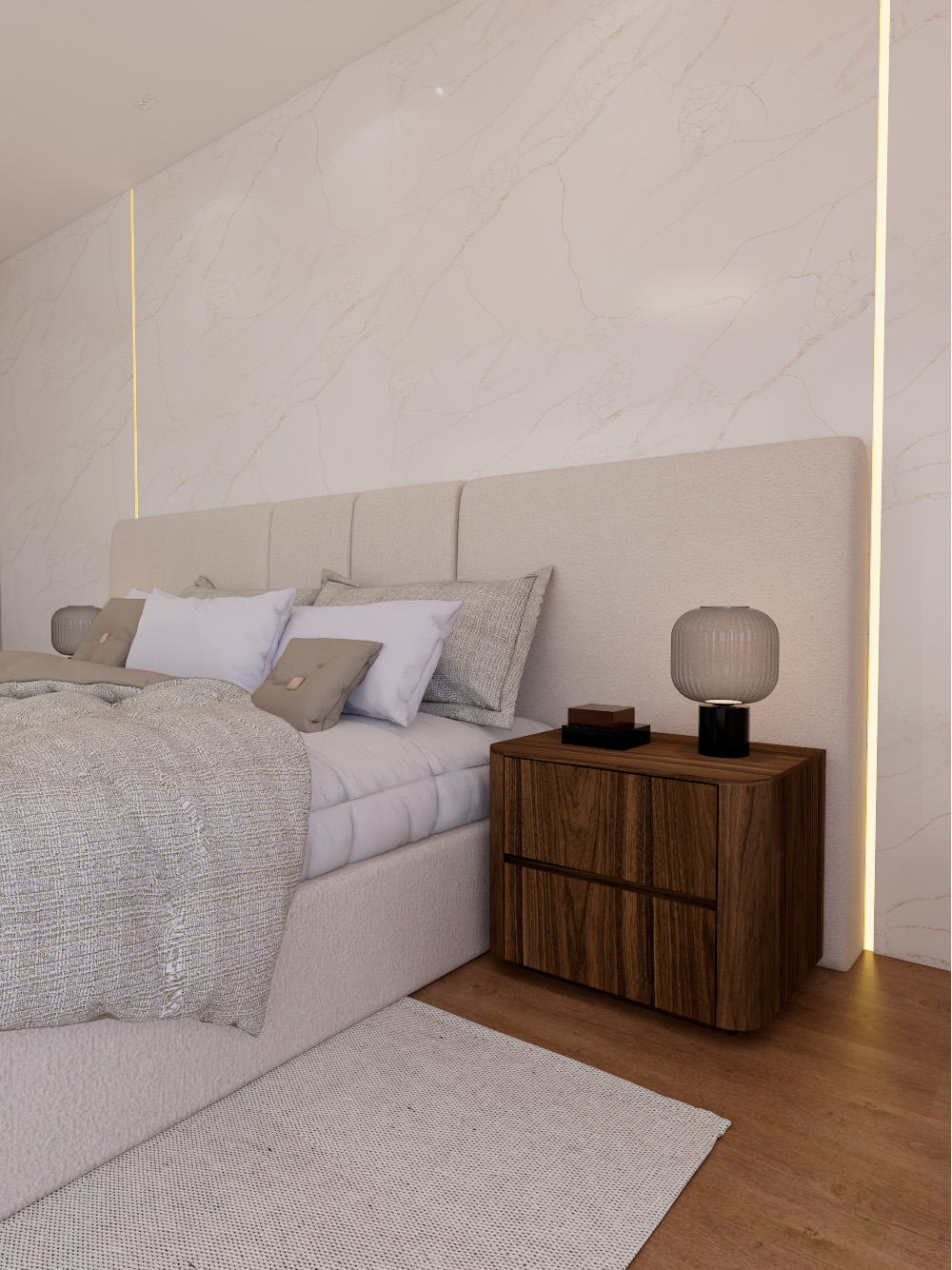 Cama de Casal de Painel Valentina