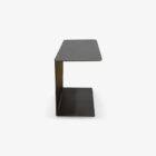 Mesa de Apoio Clarice Inox Escovado Preto