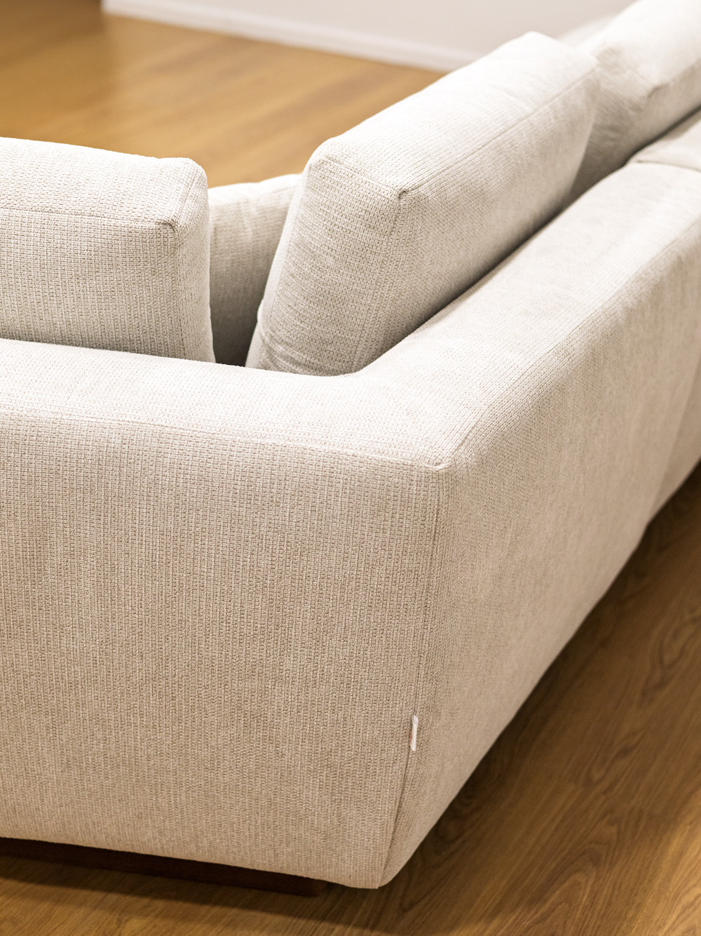 Sofa Chaise Longue Linea Tecido Bege Claro Formato L Vista Canto Sofas Por Medida Crispalmovel