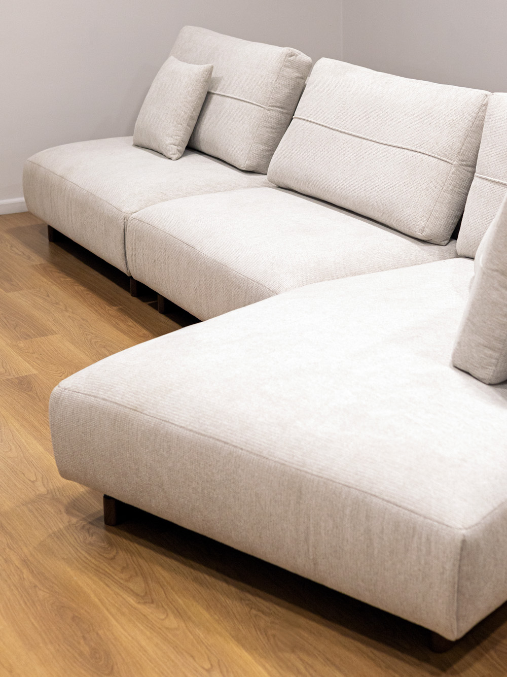 Sofa Chaise Longue Linea Tecido Bege Claro Formato L Vista Sofa Lateral Cima Chaise Assento Sofas Por Medida Crispalmovel