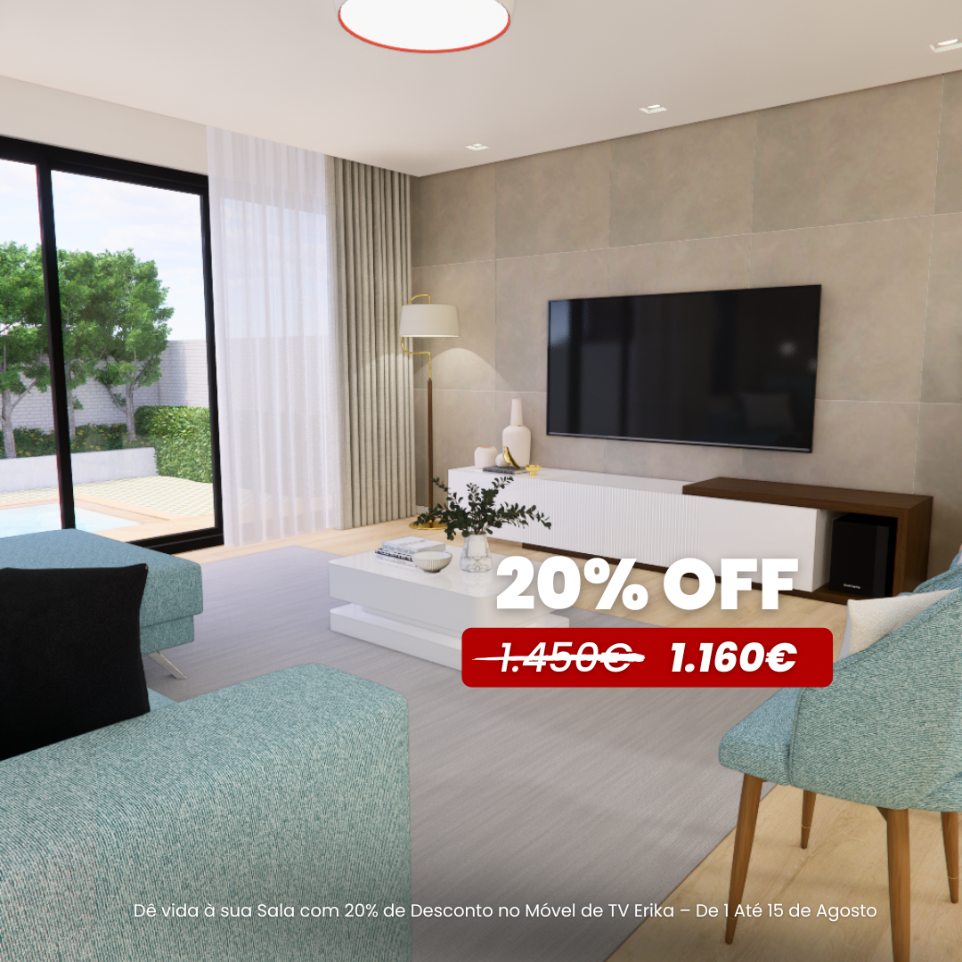 20% Off no Móvel de TV Erika Campanhas Crispalmóvel Guimarães e Porto
