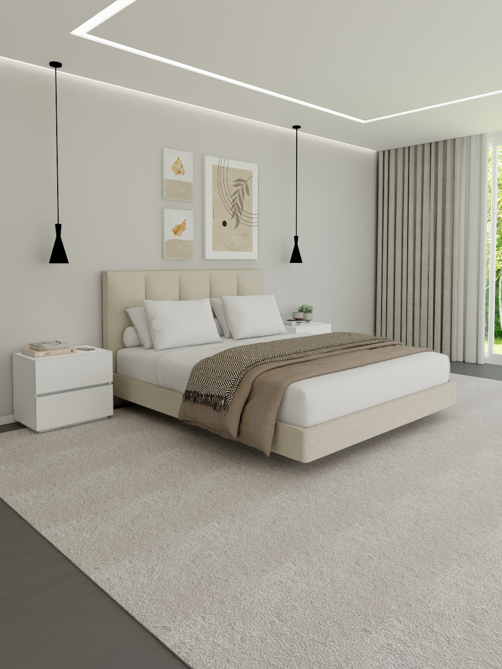 Conjunto-de-Cama-e-Mesas-de-Cabeceira-Elora-Tecido-Bege-Claro-e-Lacado-Branco-Vista-Lado-Quartos-Por-Medida-Crispalmovel Conjunto de Cama e Mesas de Cabeceira Elora Tecido Bege Claro e Lacado Branco Vista Lado Quartos Por Medida Crispalmovel