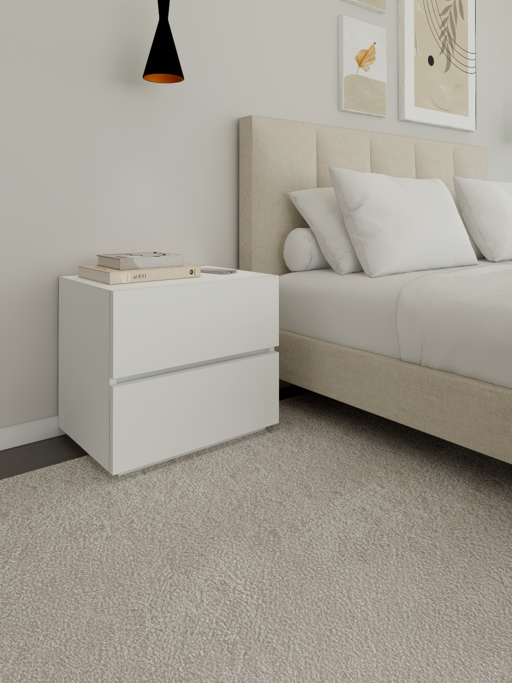 Conjunto de Cama e Mesas de Cabeceira Susy