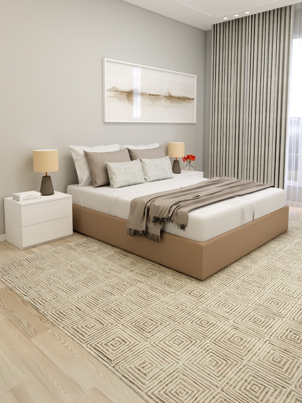 Cama de Casal Sommier Shane Ecopele Estrado Elevatorio Vista Ambiente Lado Camas e Quartos Por Medida Crispalmovel