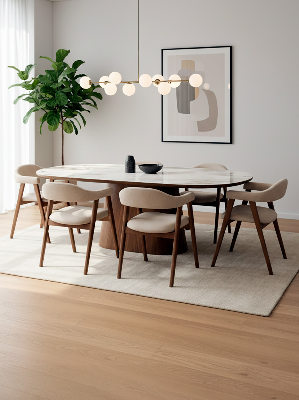 Mesa de Jantar Oval Heredia